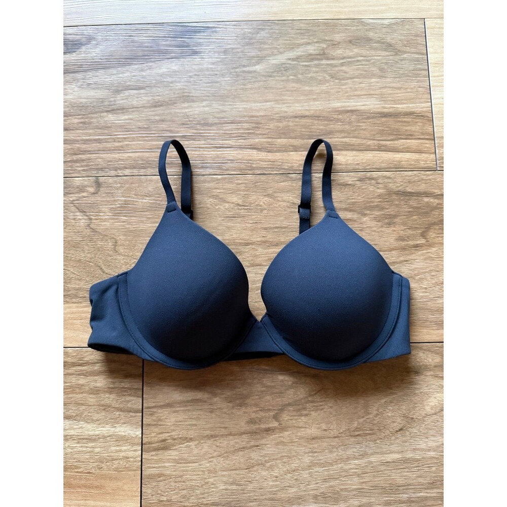SKIMS Fits Everybody T-Shirt Bra Onyx Black 34B